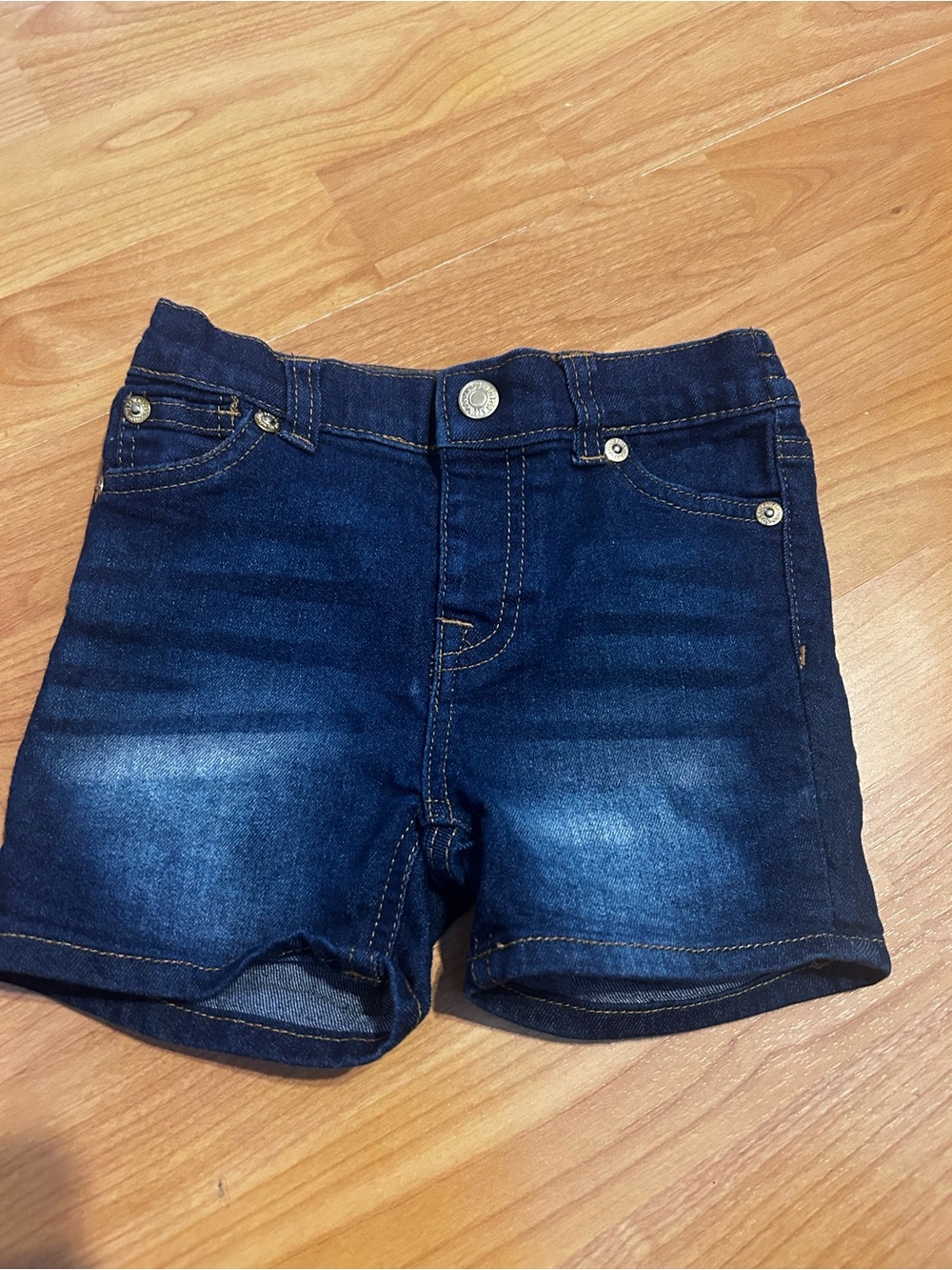 7 for all Mankind Great Dark Blue Stretch Denim Girls' Shorts Toddler 24 months